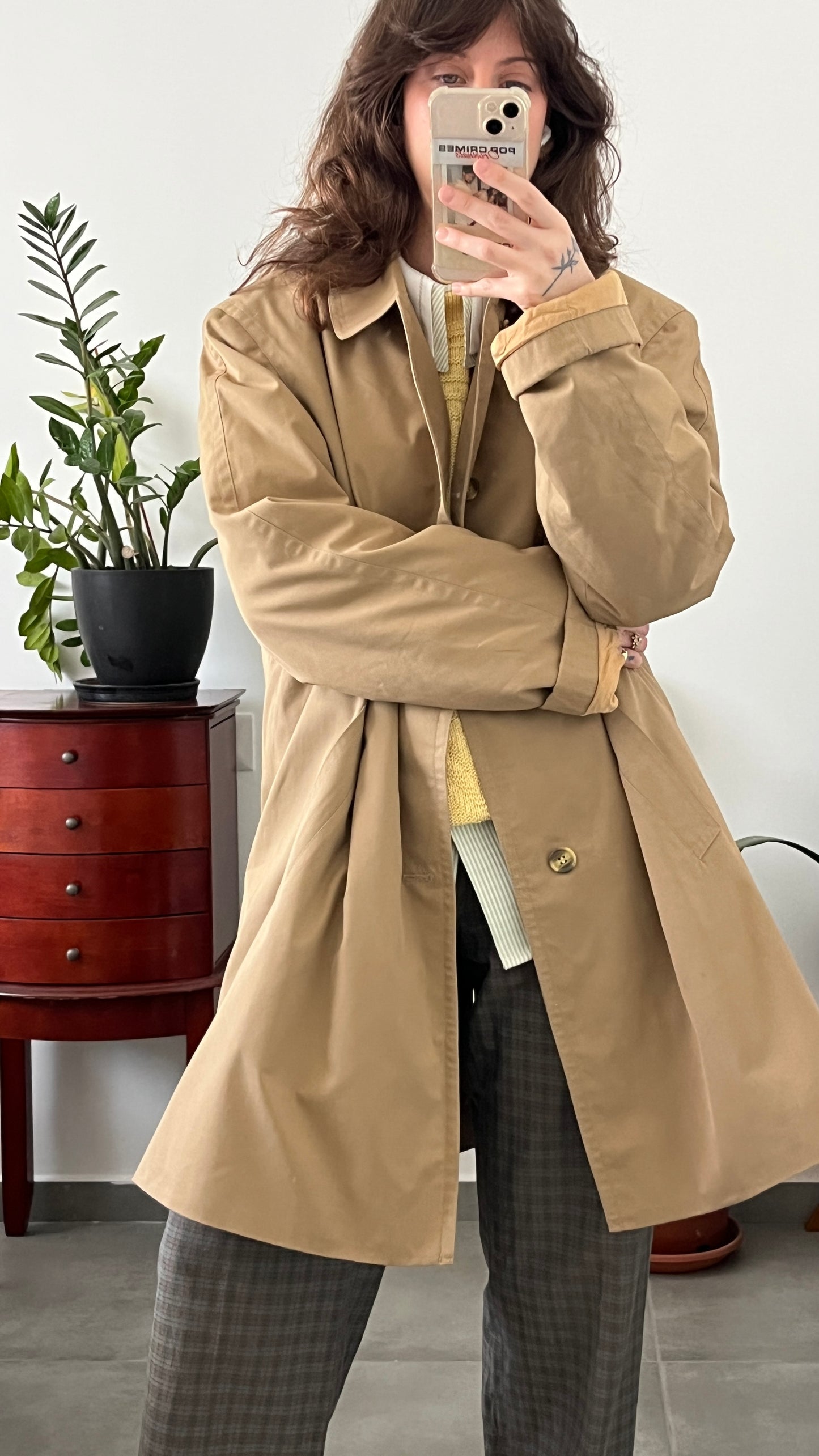 Brown Midi Trench Coat