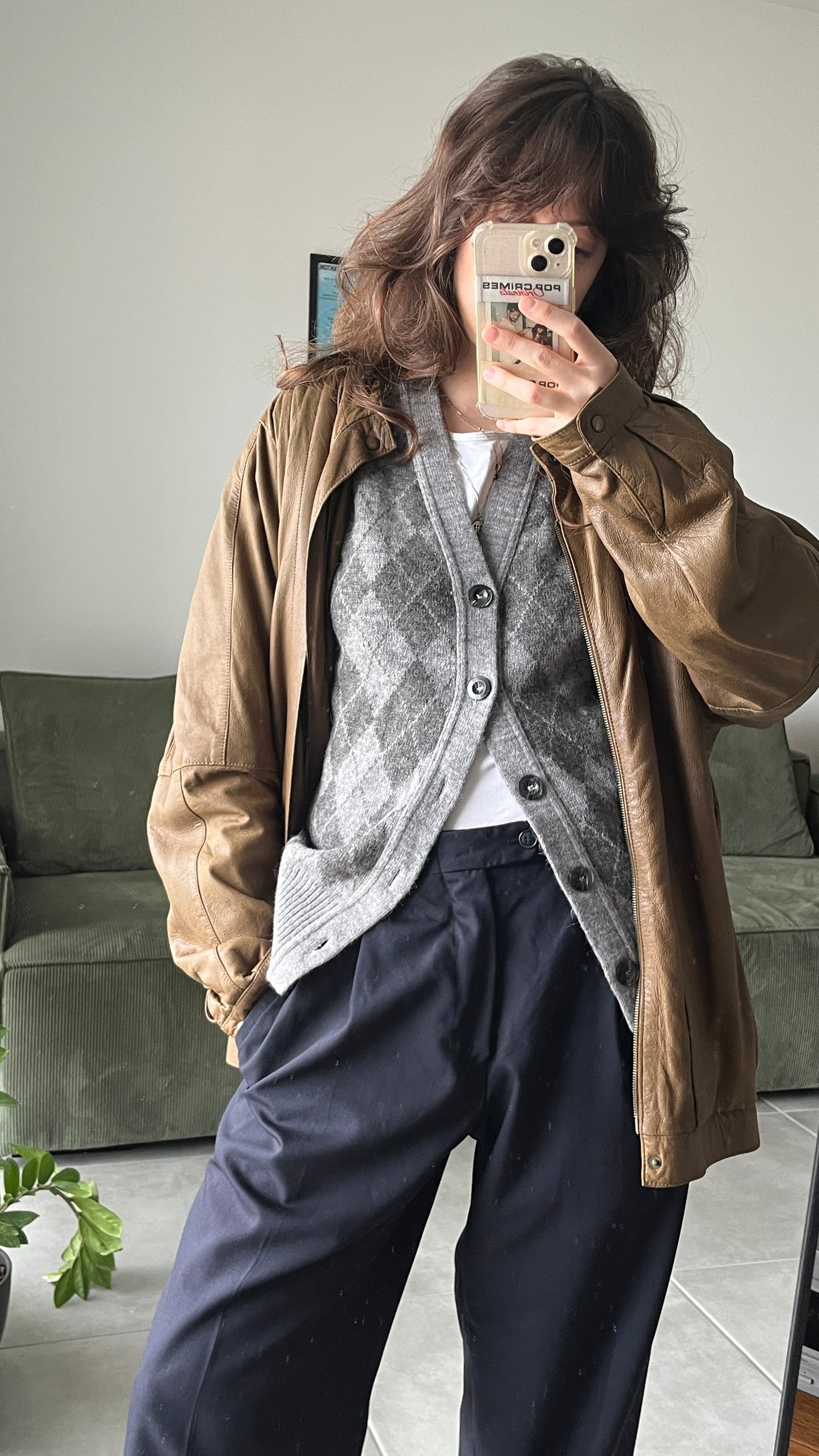 Gray Argyle Cardigan