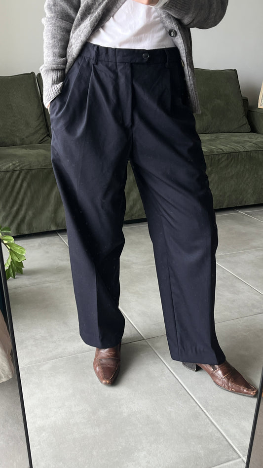 Dark Blue Tailored Trousers