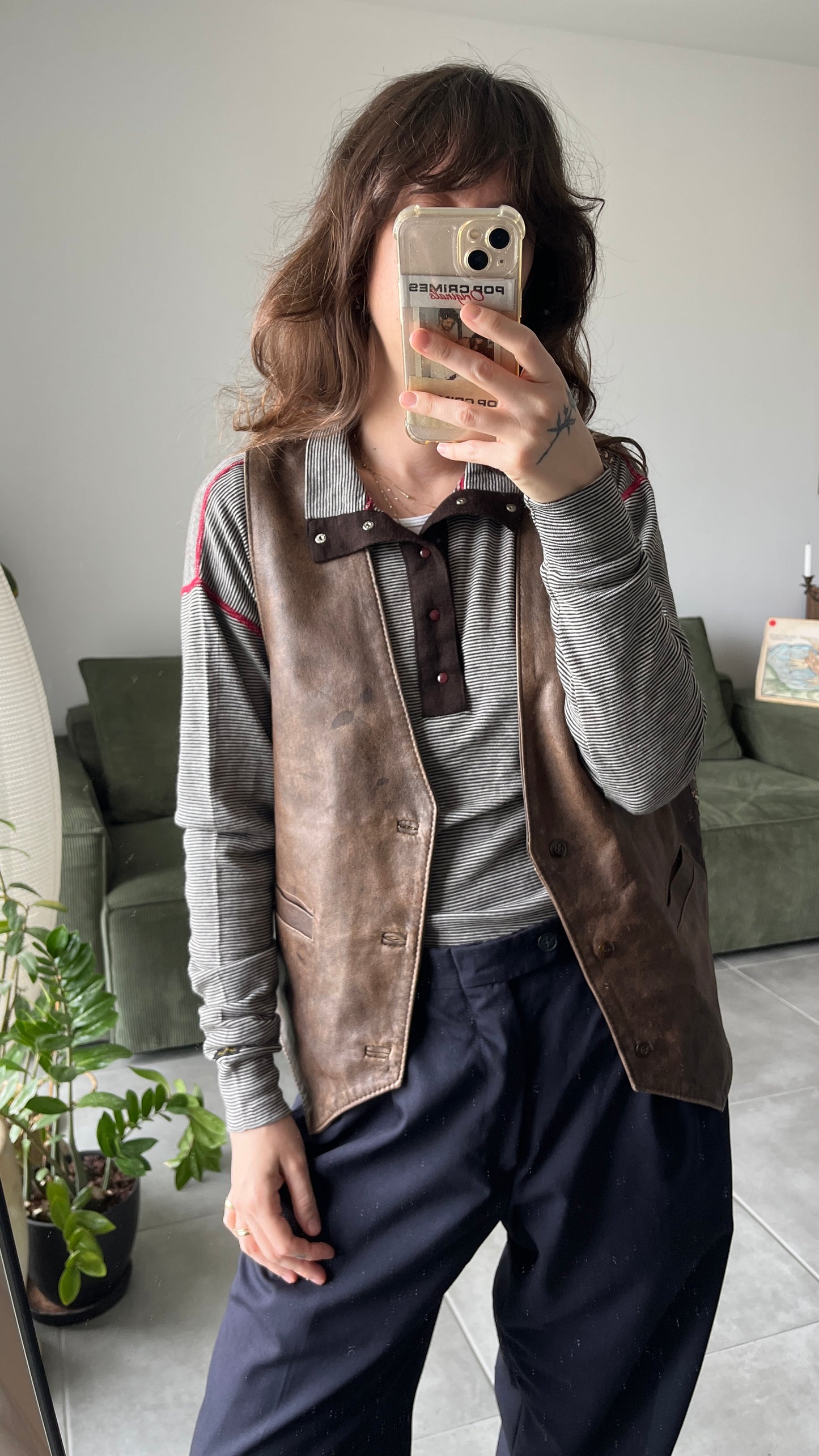 Brown Leather Vest