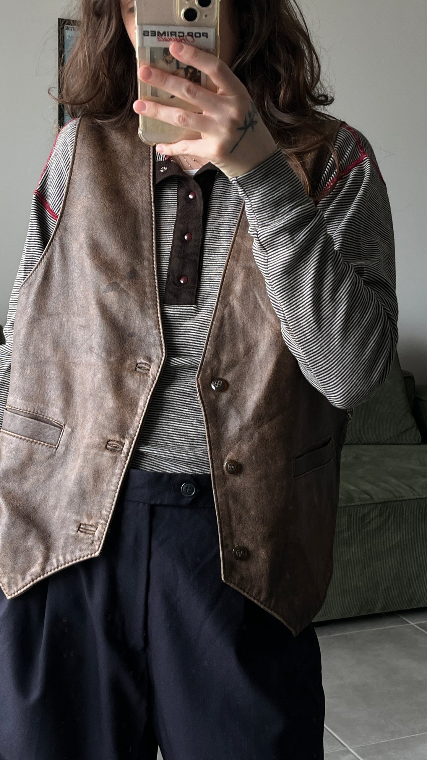 Brown Leather Vest