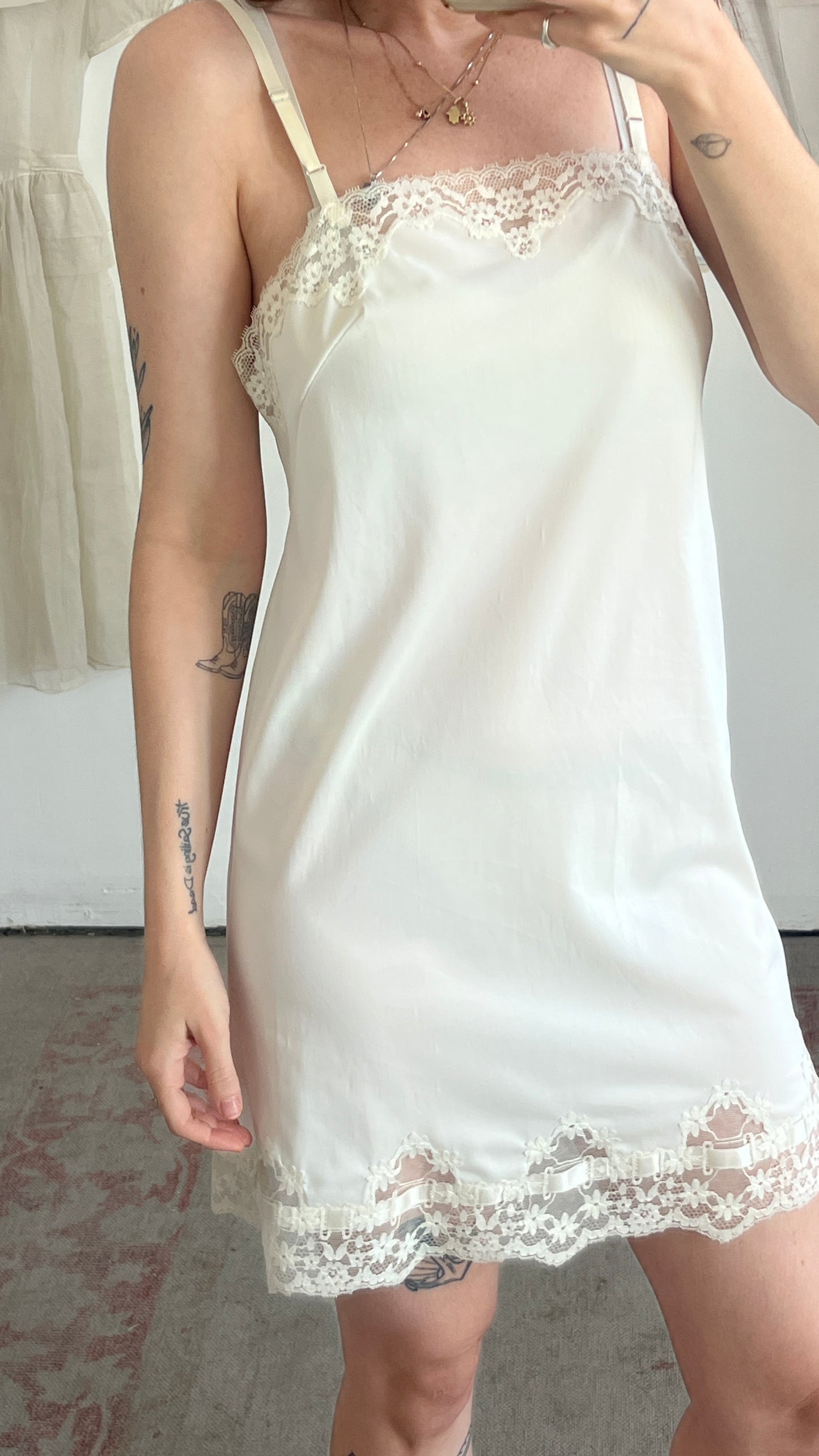 Cream Slip Dress