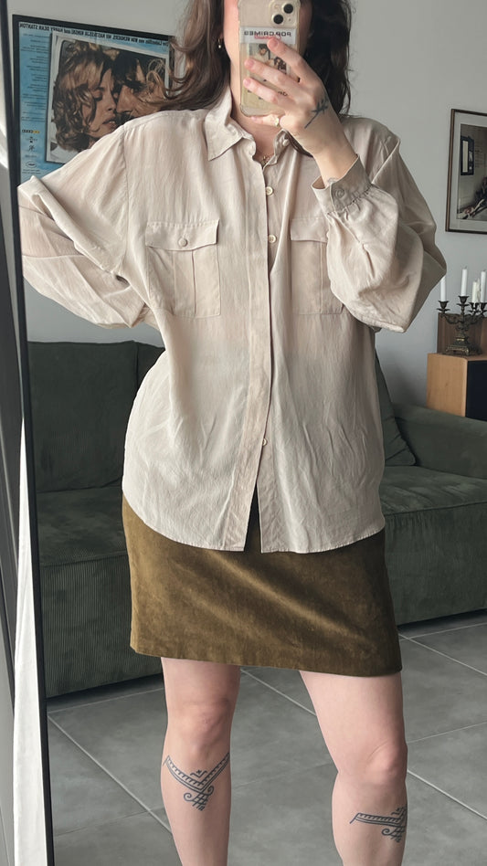 Silk Shirt with Front Pockets