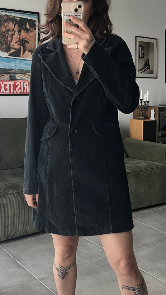 Black Midi Corduroy Jacket