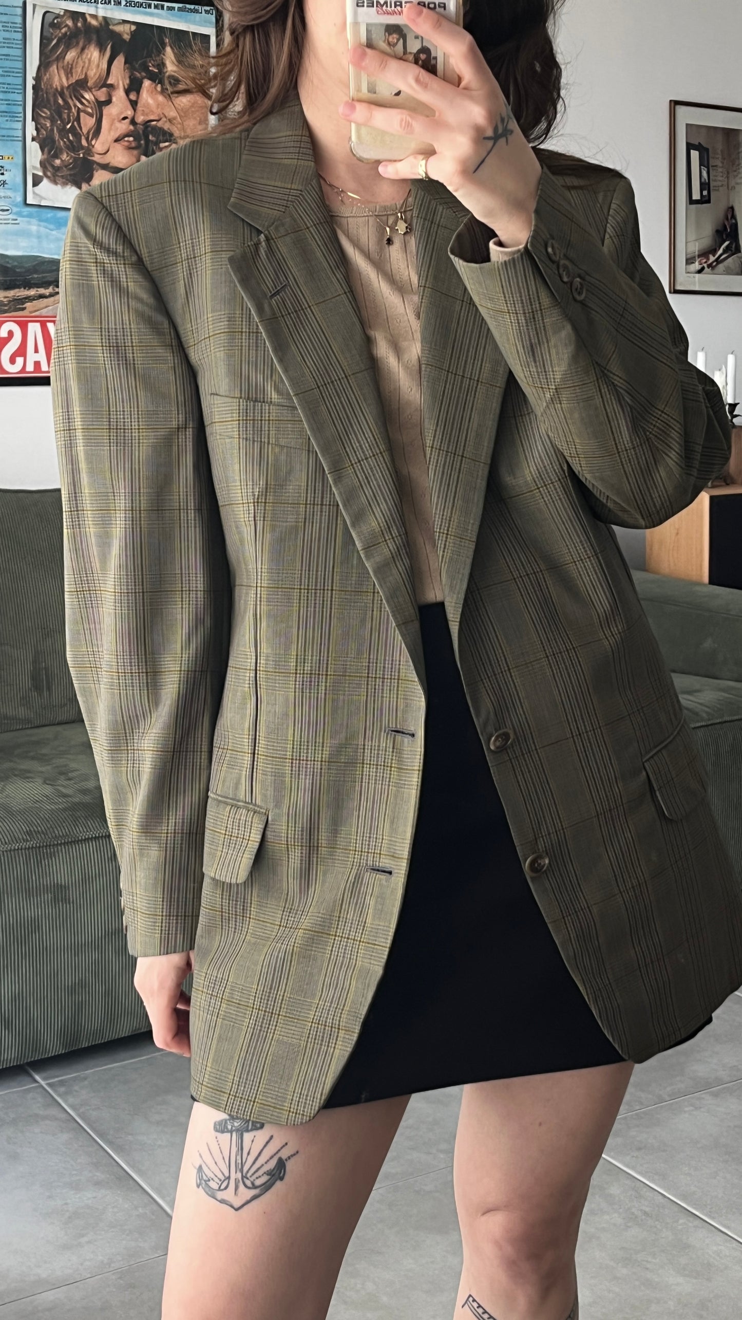 Green Plaid Jacket Trussardi