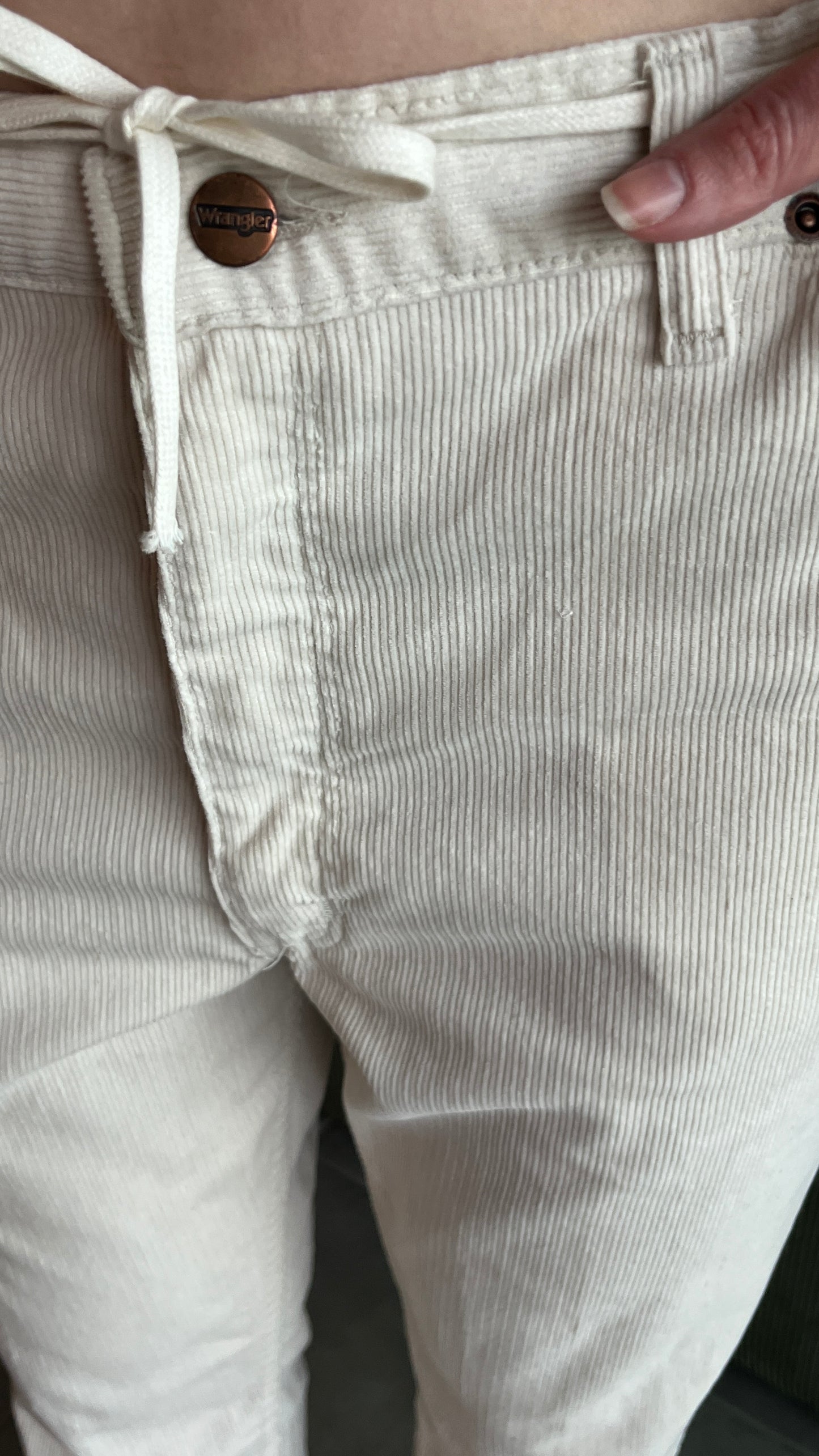 White Wrangler Corduroy Trousers