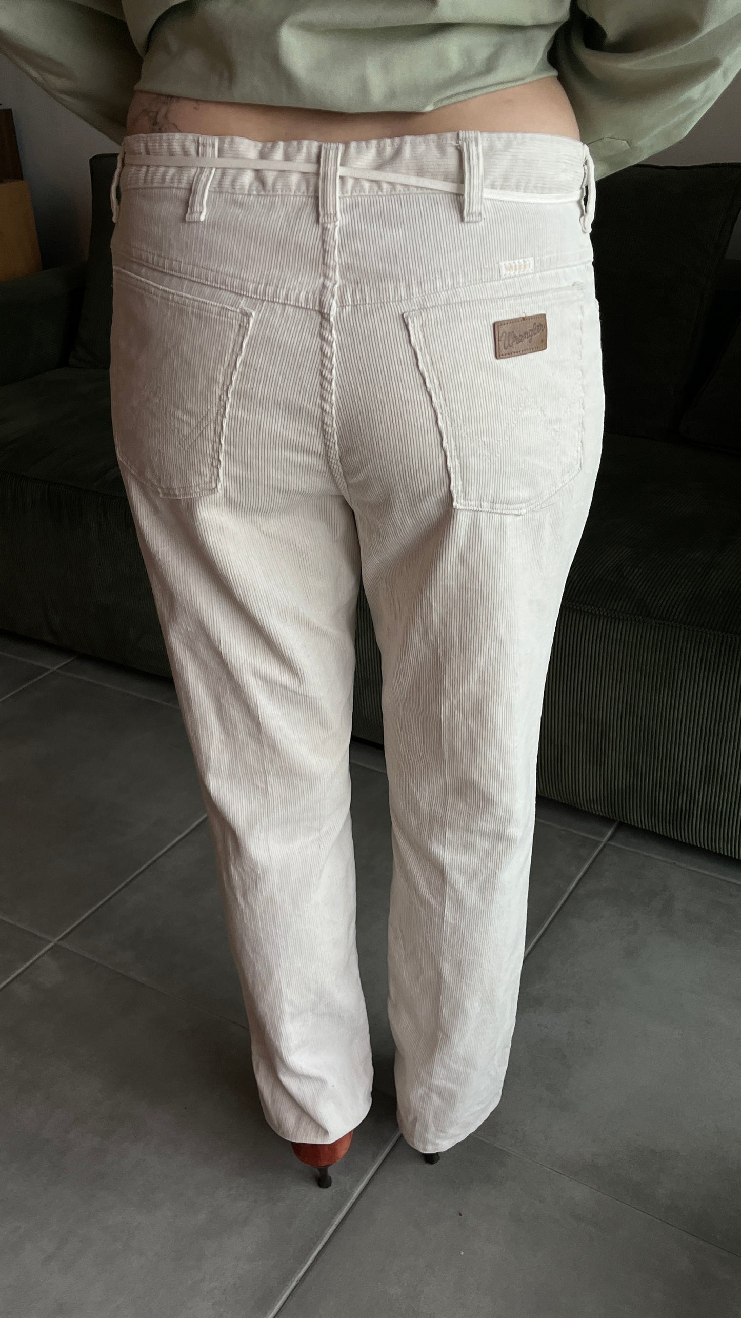 White Wrangler Corduroy Trousers
