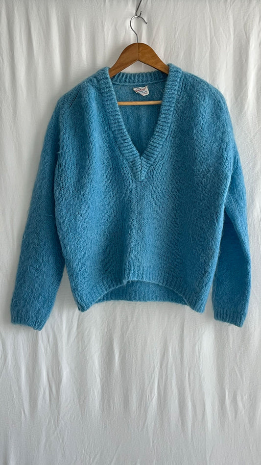 Light Blue Puff Sweater