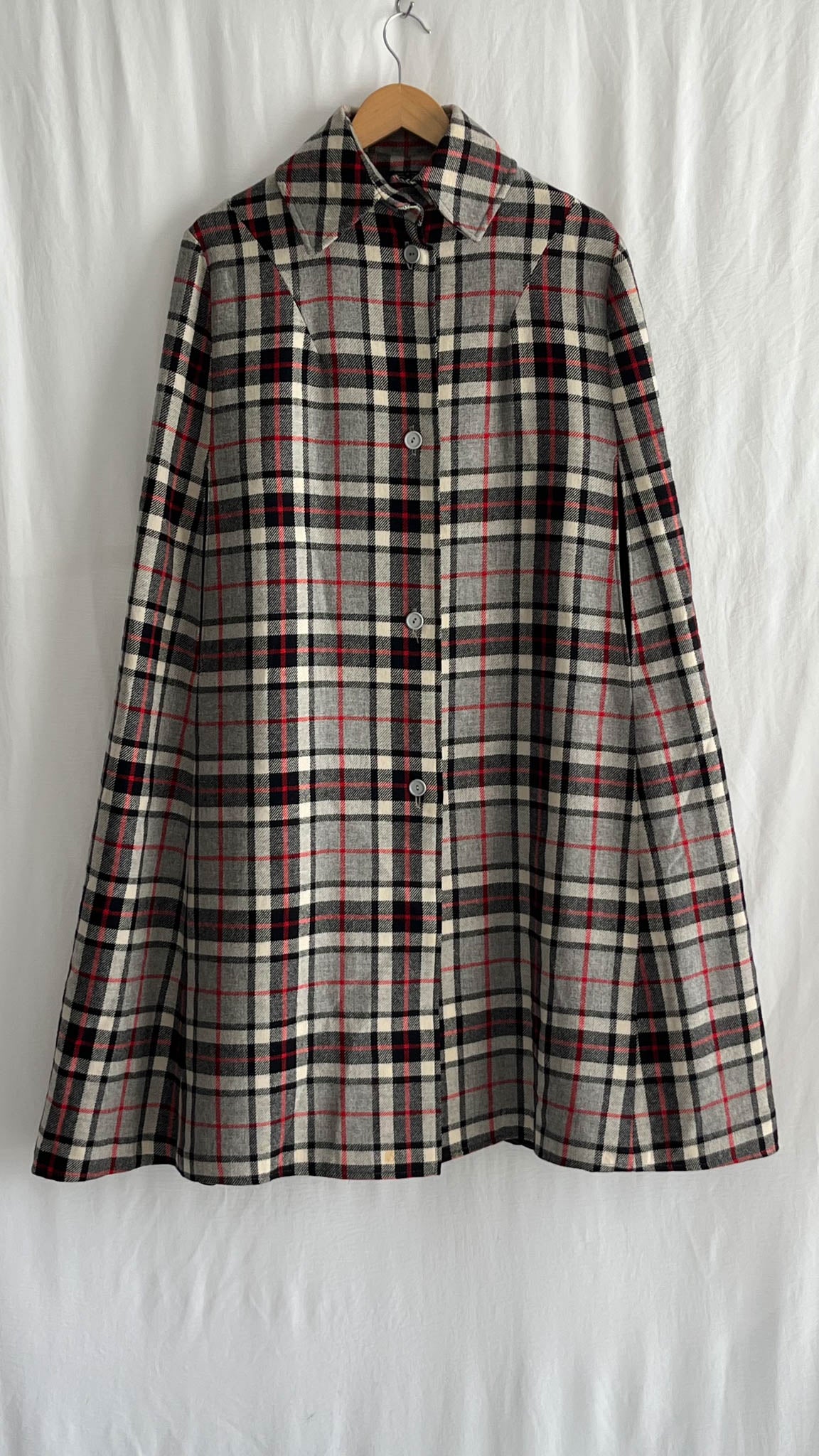 Plaid Wool Cape