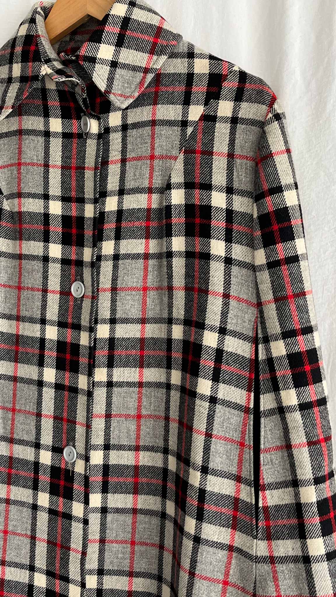 Plaid Wool Cape