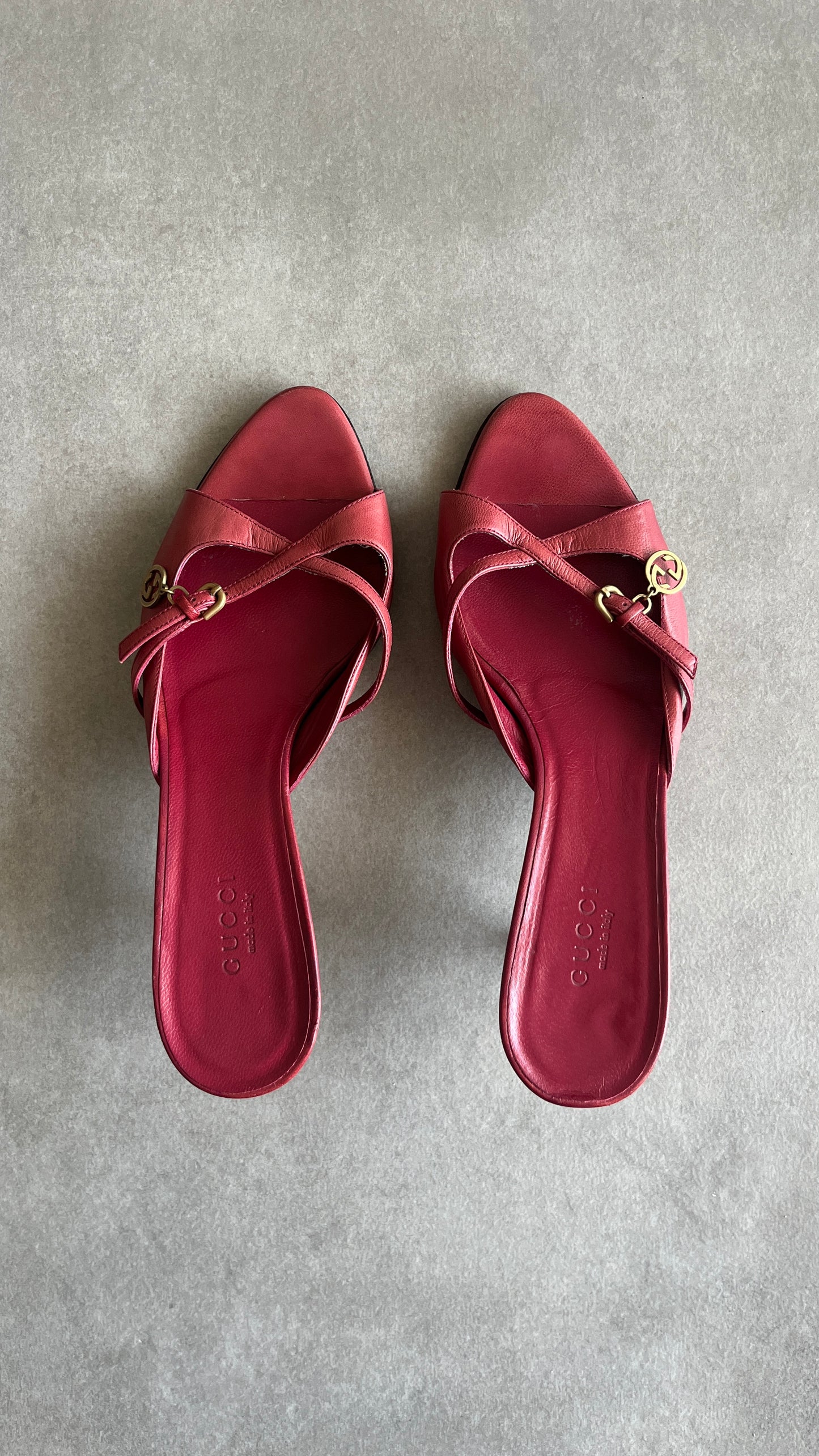 Gucci Kitten Heel Sandals GG Charm