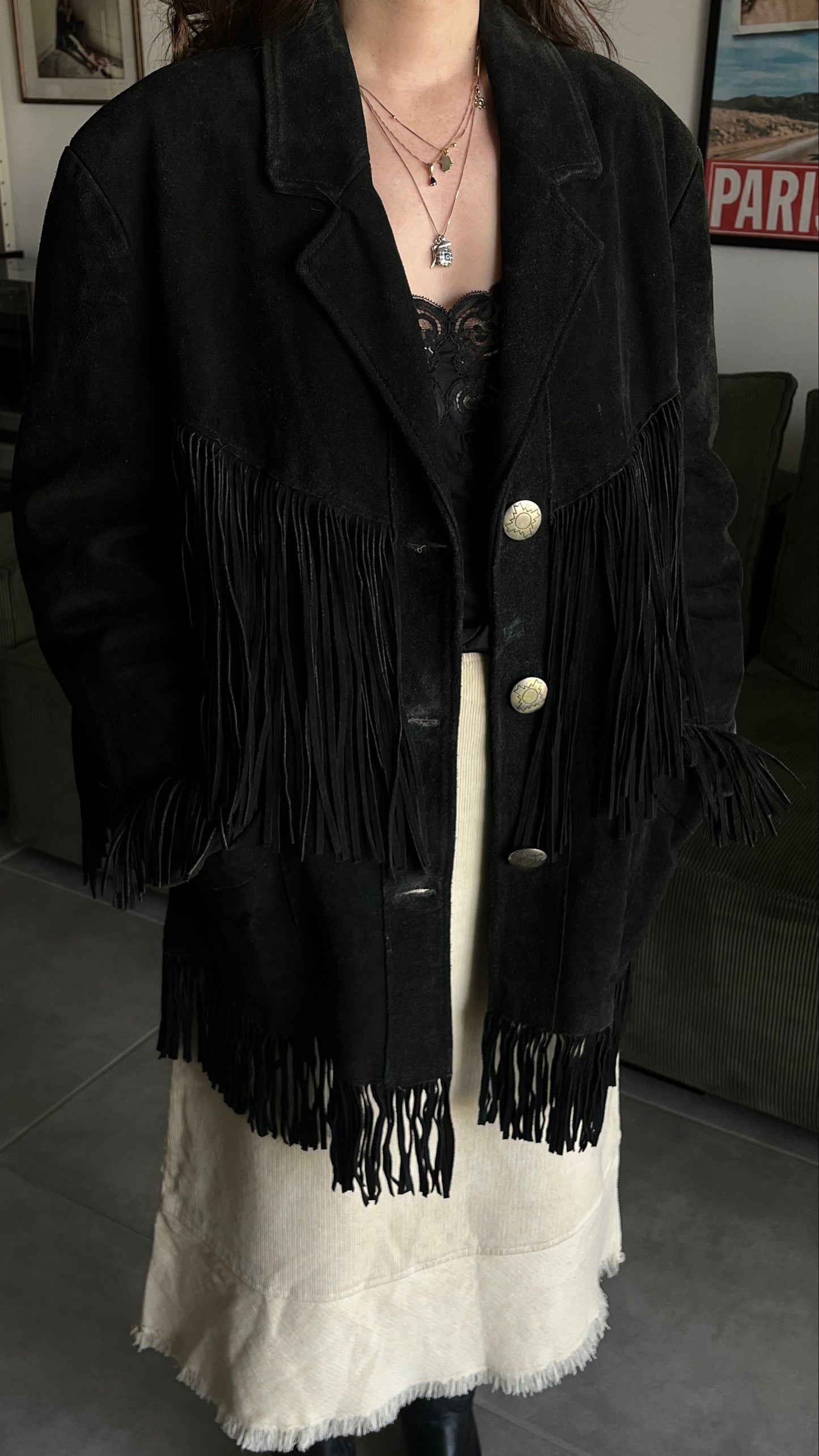 Pioneer Wear Suede Fringe Coat