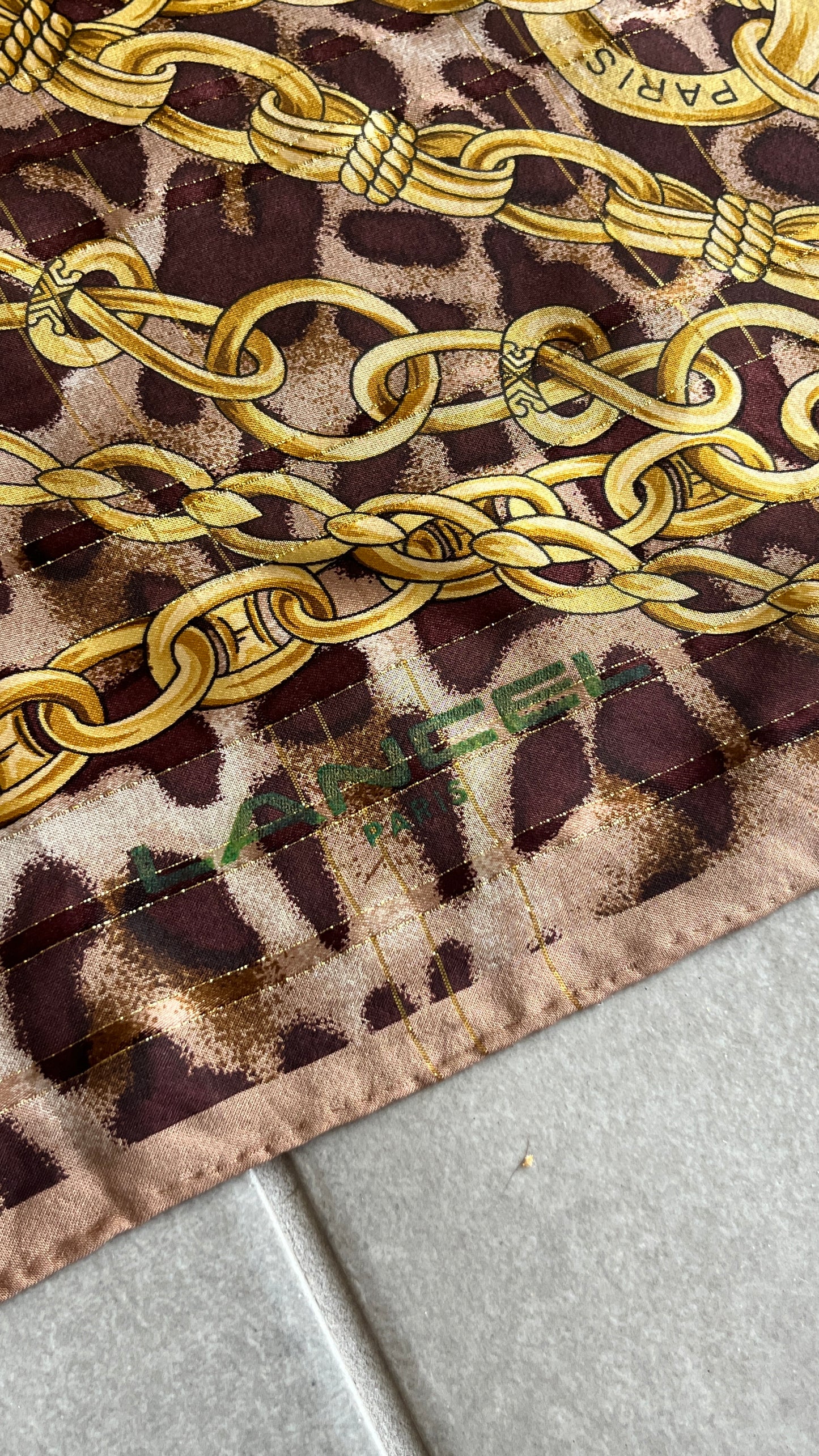 Lancel Giant Leopard Print Silk Scarf