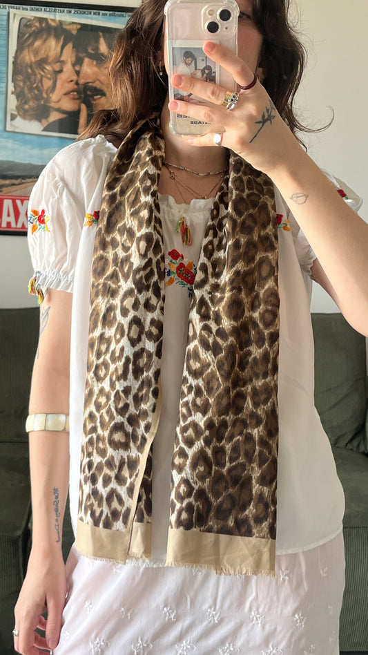 Leopard-Print Scarf