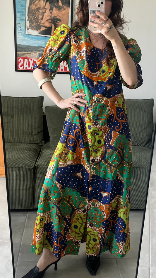 70s Maxi Dress with Print