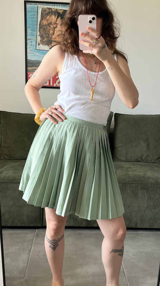 Mint Pleated Skirt by Benetton