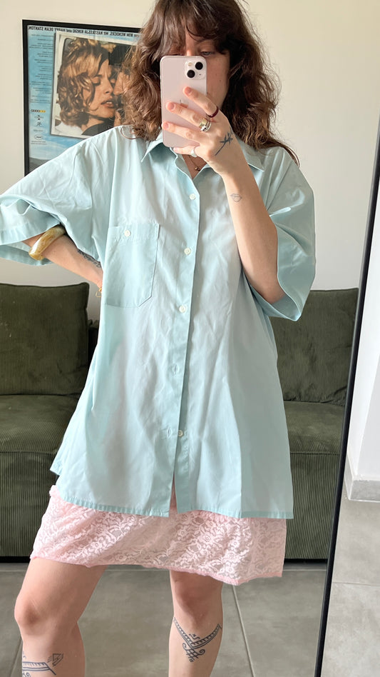 Light Blue Men’s Button-Up Shirt