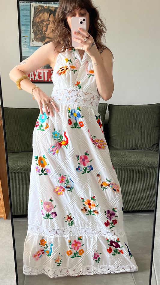 70s Mexican Embroidered Dress
