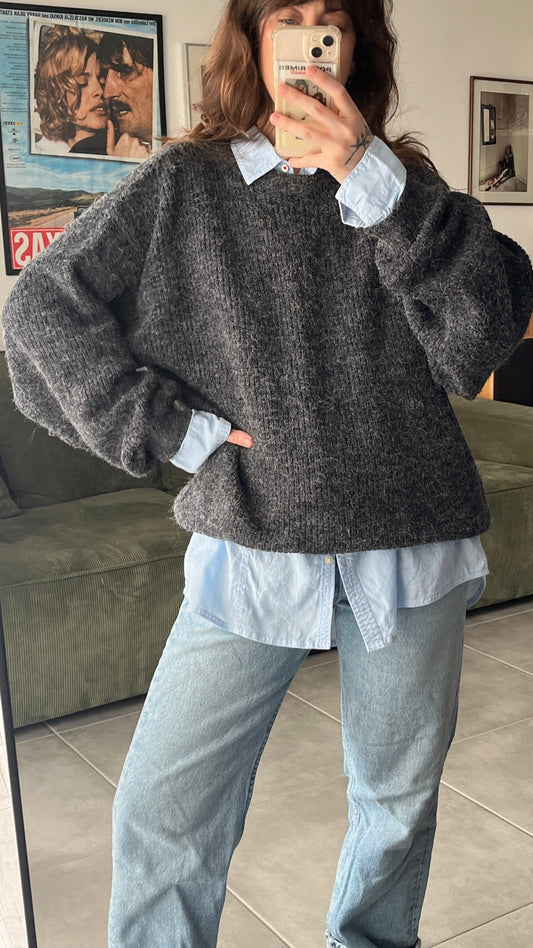 Dark Gray Oversized Knit
