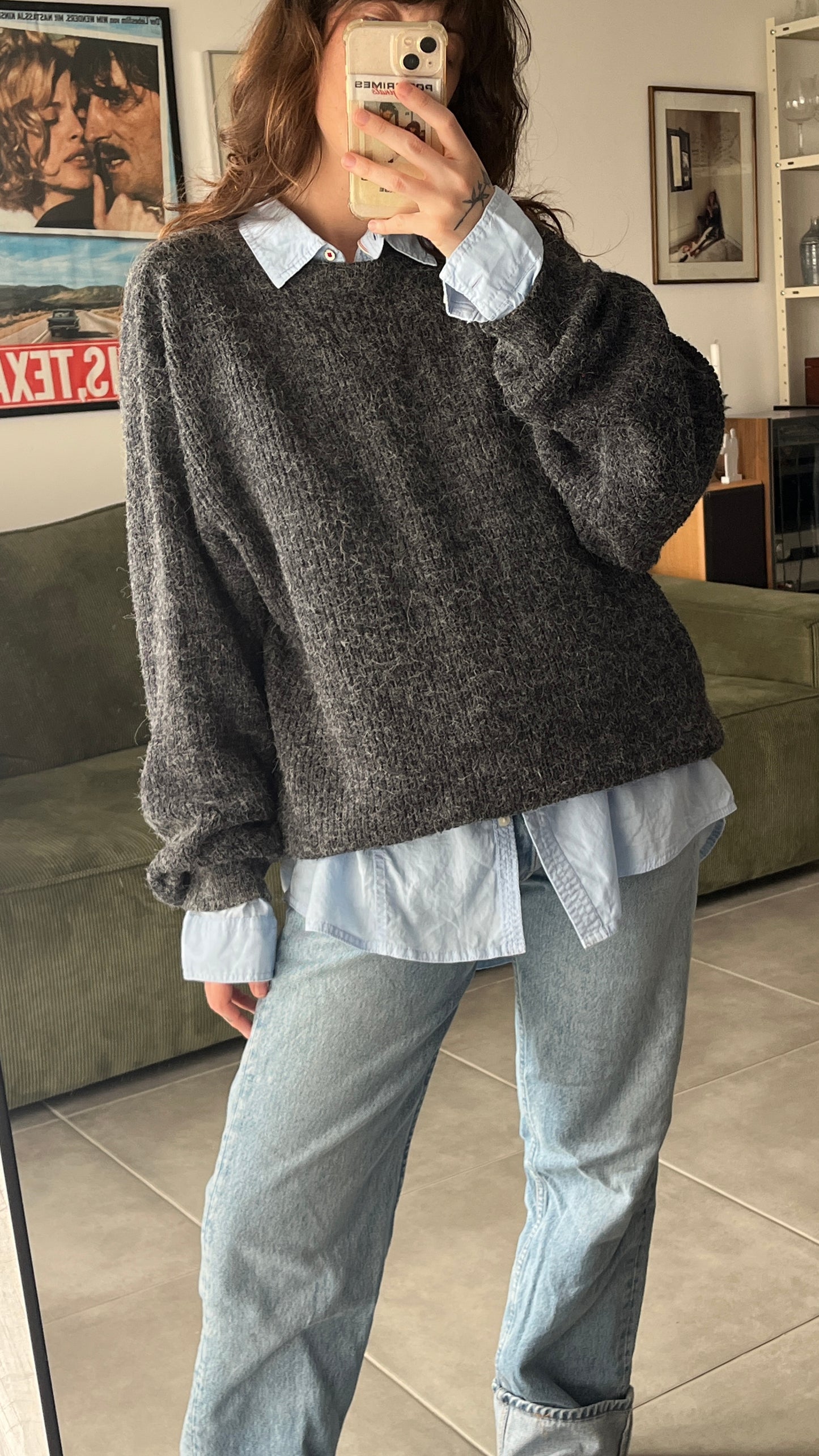 Dark Gray Oversized Knit