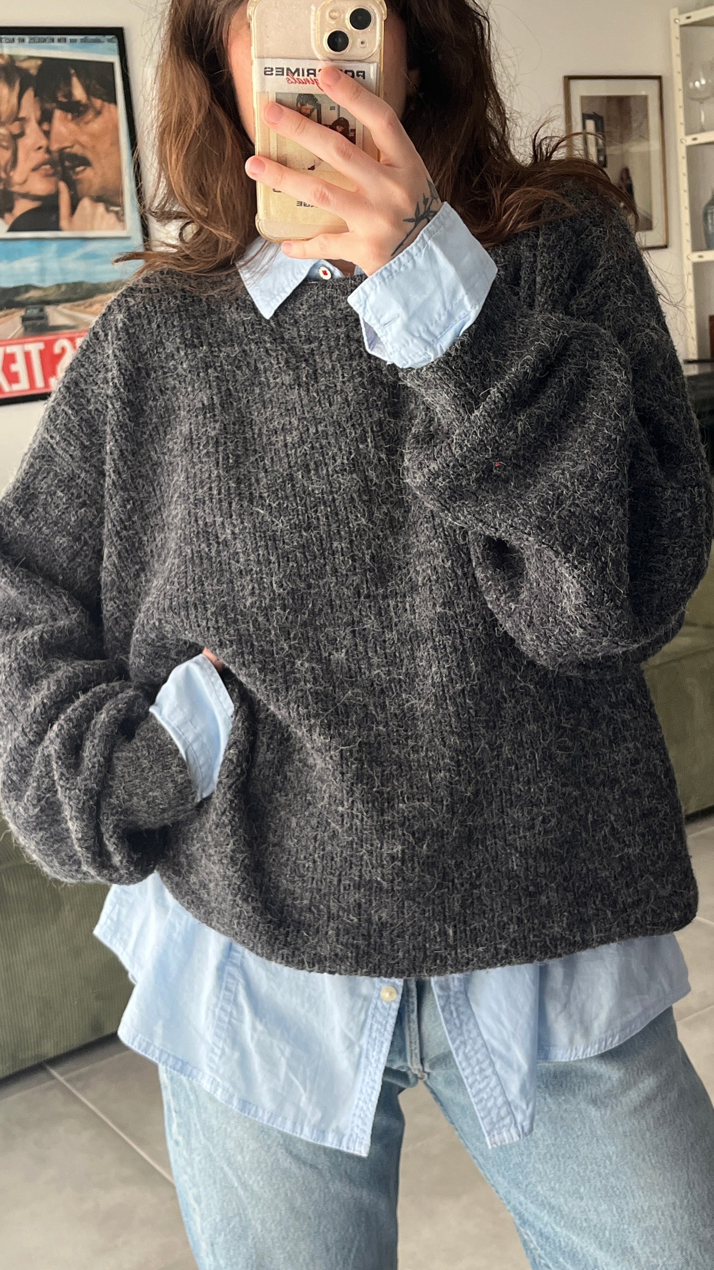 Dark Gray Oversized Knit