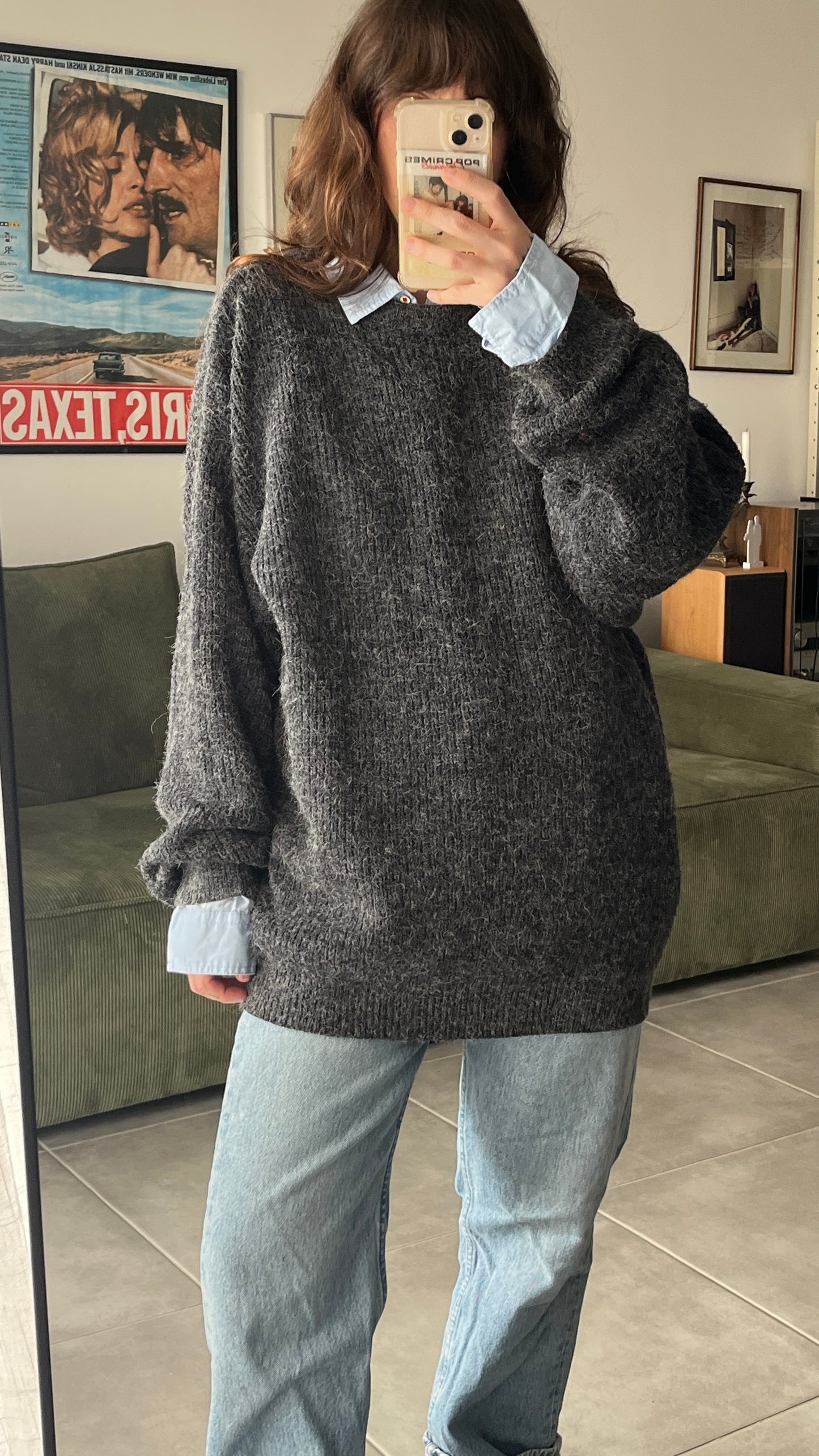 Dark Gray Oversized Knit