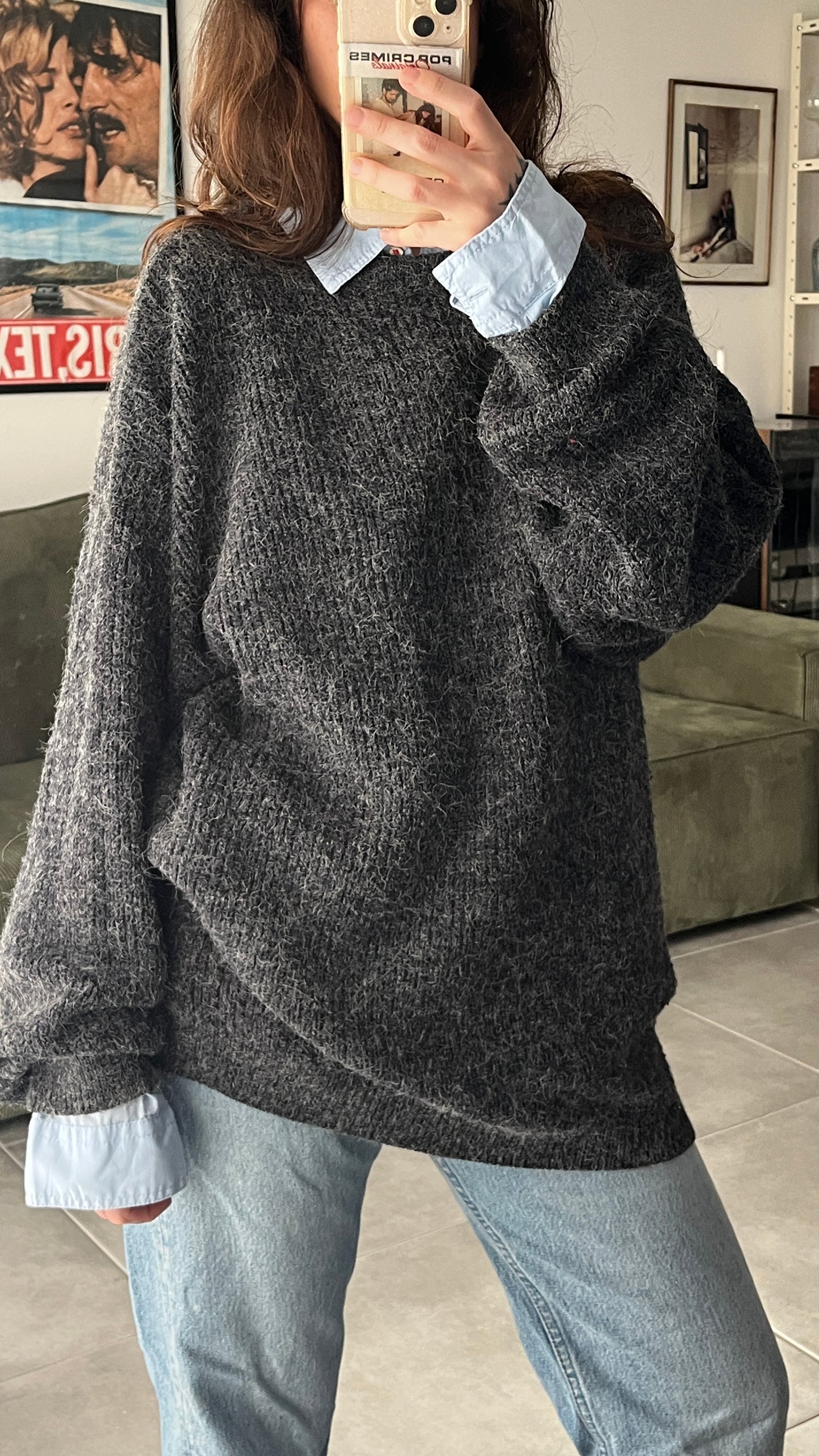 Dark Gray Oversized Knit