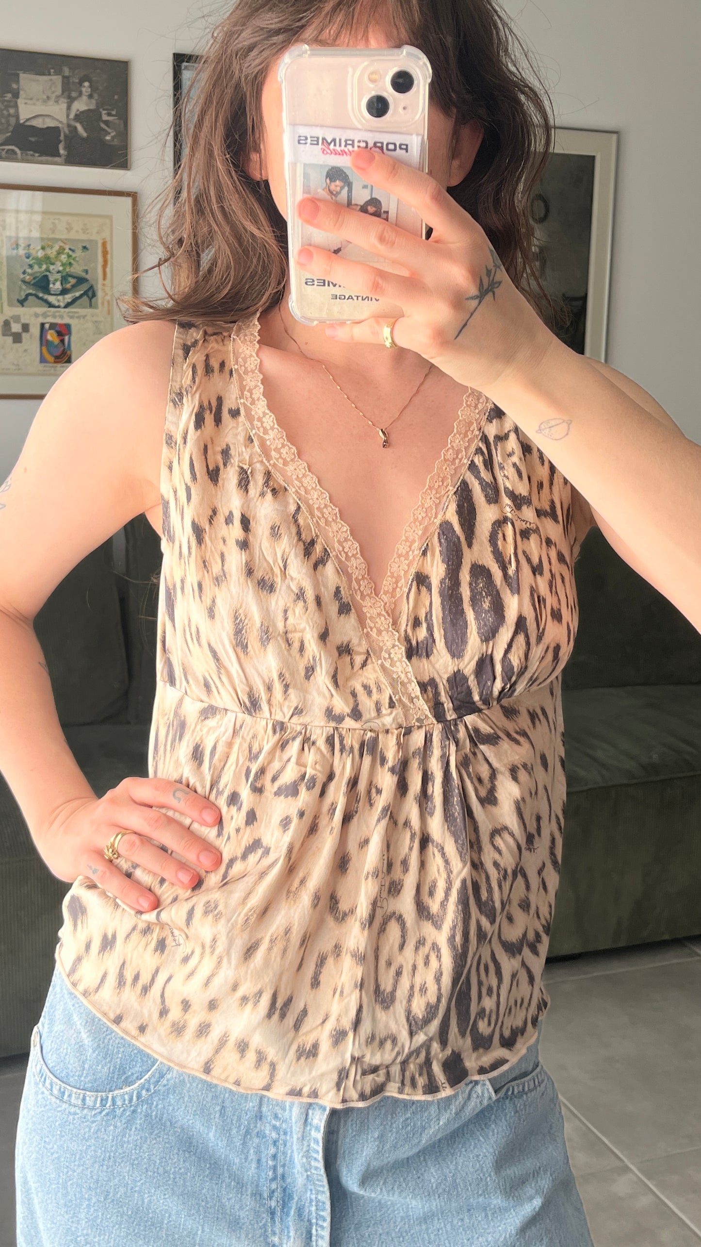 Roberto Cavalli Leopard Print Tank Top