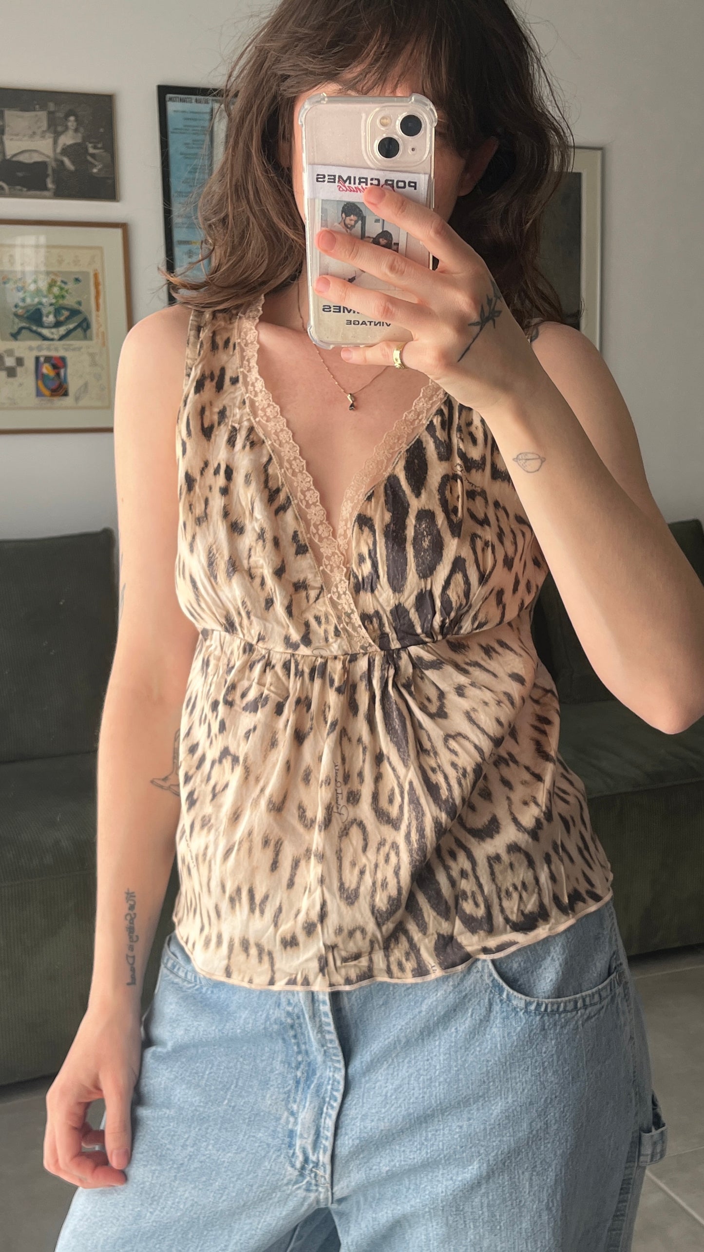 Roberto Cavalli Leopard Print Tank Top
