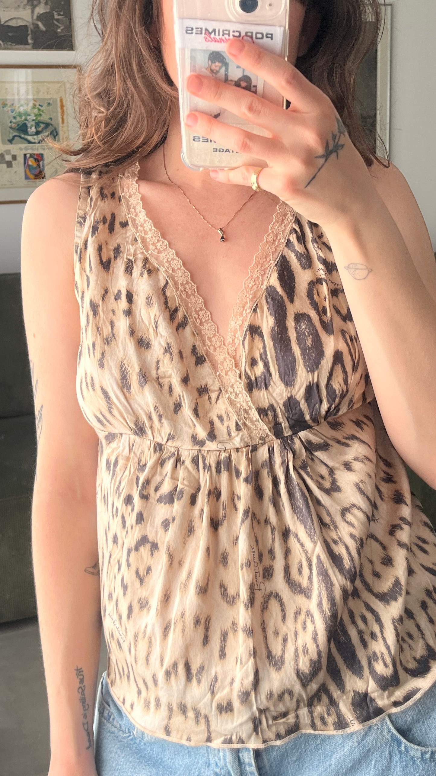 Roberto Cavalli Leopard Print Tank Top